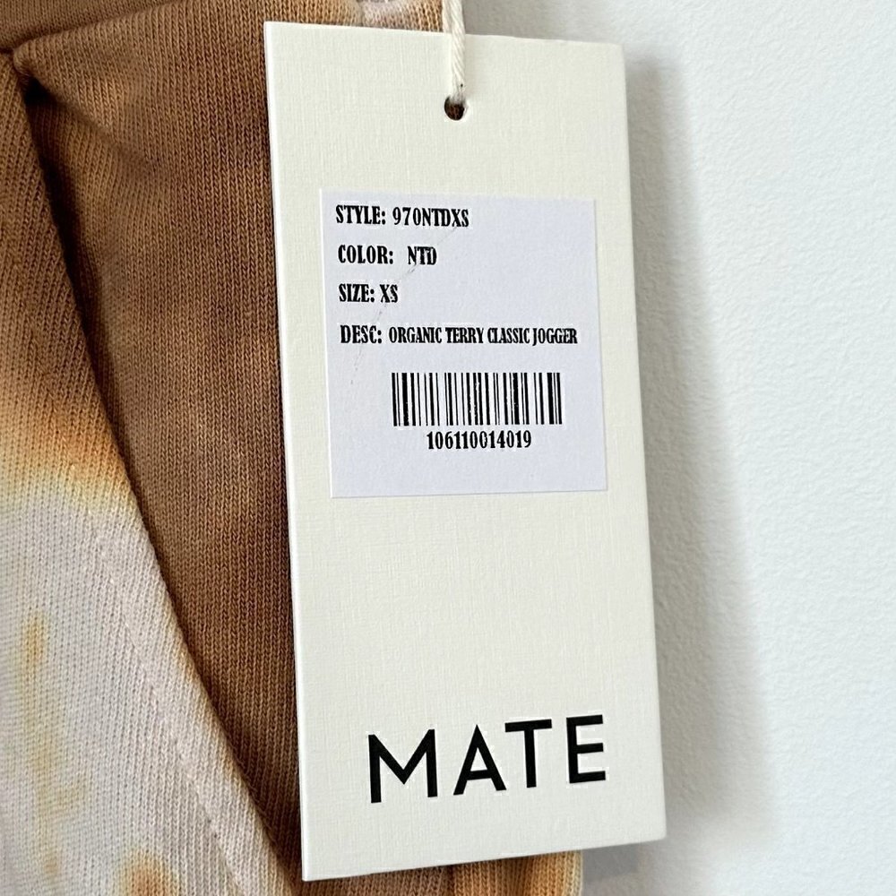 NWT MATE the Label Brown/Tan Tie Dye Organic Terry Classic Jogger - XS - Picture 3 of 7